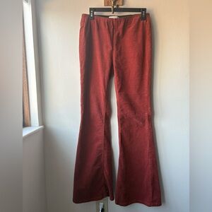 Newbury Kustom Women Flare Elastic Waist Corduroy Pants Size Large
